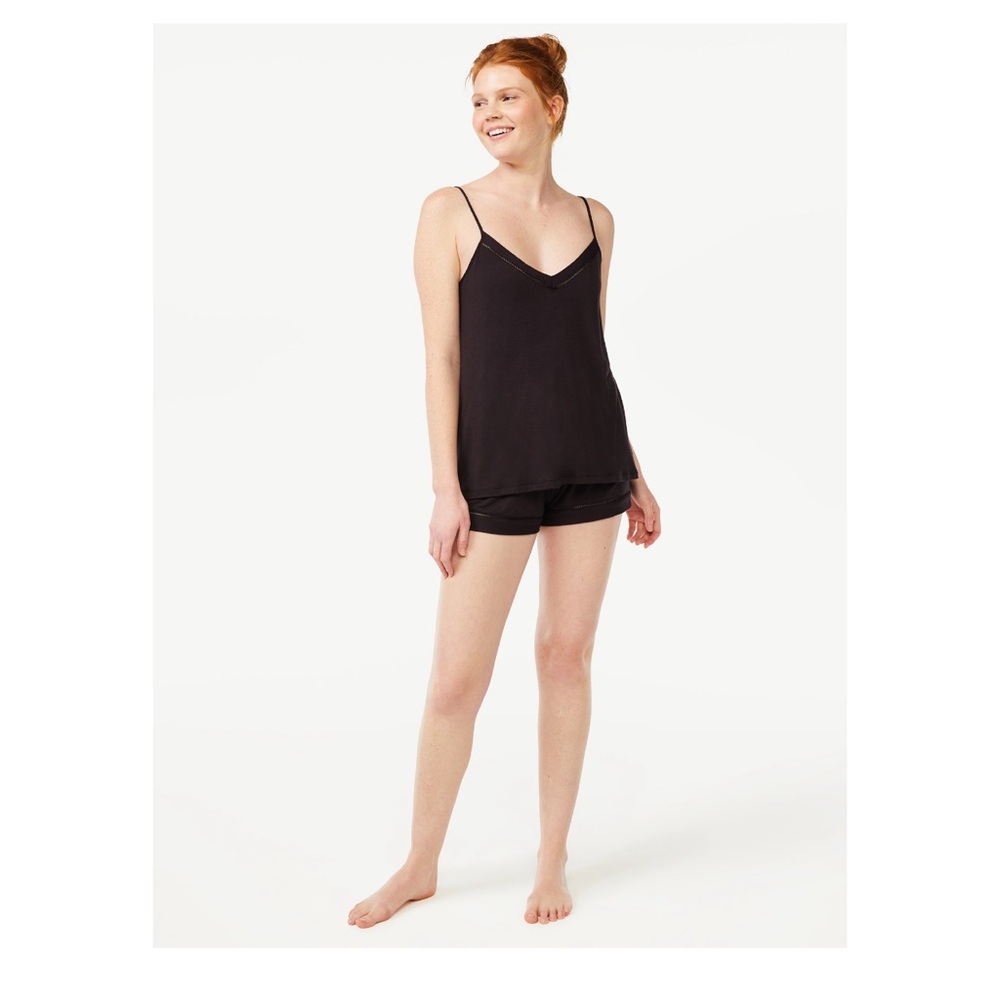 Joyspun Women's Knit Camisole and Shorts Sleep Set, 2-Piece.